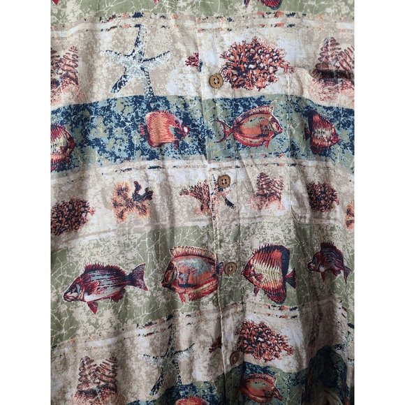 Boca Classics Hawaiian Shirt Mens 3XL Fish Print- Cotton And Rayon - Picture 5 of 6